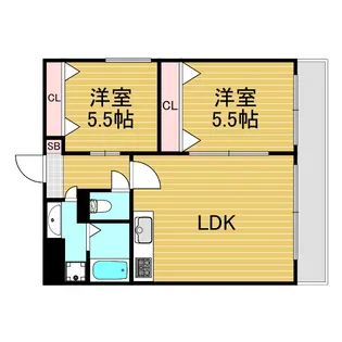 新大阪パークハイツ【3階】の間取り