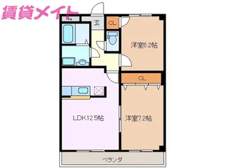 ルシェンテ下之宮【1階】の間取り