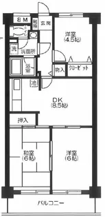 シャトー瀬戸原【4階】の間取り