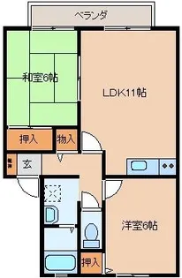 ラスル行田【1階】の間取り