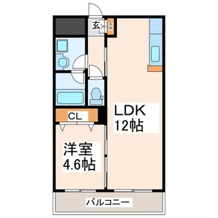 ビュークレスト京町【4階】の間取り