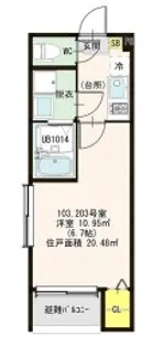 南大阪ミカーサ【1階】の間取り