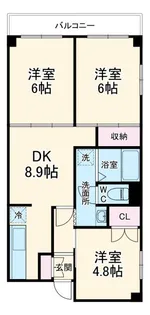 コーポラストマト【3階】の間取り