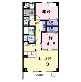 ヒルズ向イ山【3階】の間取り