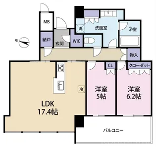 プレミスト天神赤坂タワー【18階】の間取り