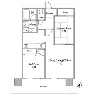プラザタワー勝どき【8階】の間取り