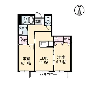 グランマスト福浜 B棟【2階】の間取り