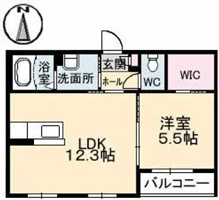 1LDKの間取り画像