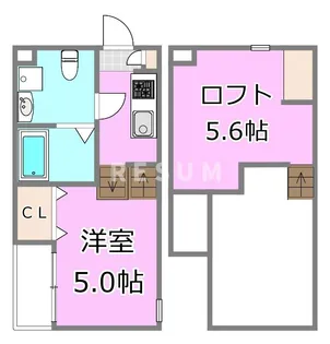 千葉県千葉市稲毛区稲毛東6【アパート】の間取り