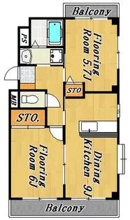 第5マンションカネイ【3階】の間取り