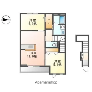 千葉県印西市大森【アパート】の間取り