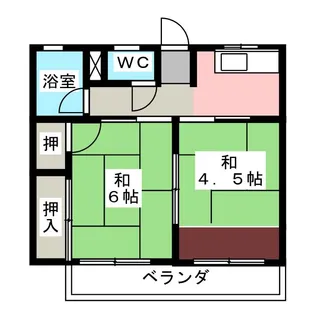 シティハイムリバーサイド【2階】の間取り