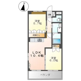 エメラルド・ヴィラージュ【2階】の間取り