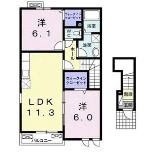 岐阜県可児郡御嵩町中【アパート】の間取り