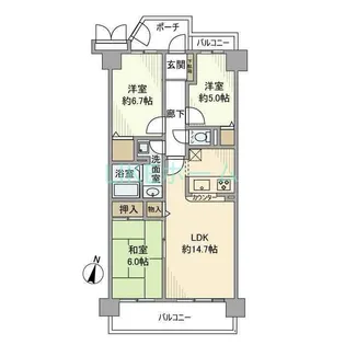 エステ・シティ船橋参番館【6階】の間取り