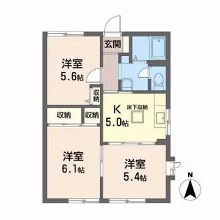 シャトー川平【1階】の間取り