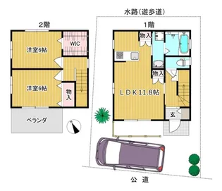 東京都府中市日新町2【一戸建】の間取り
