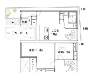 代官山メゾネットの間取り
