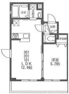 ベルヴィしなの【1階】の間取り