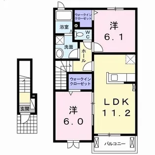 ボヌールメゾンA【2階】の間取り