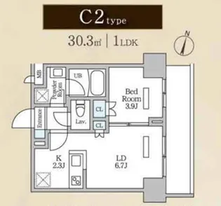 ロイジェント西新井【4階】の間取り