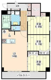 フェンテ ヴァレー【3階】の間取り
