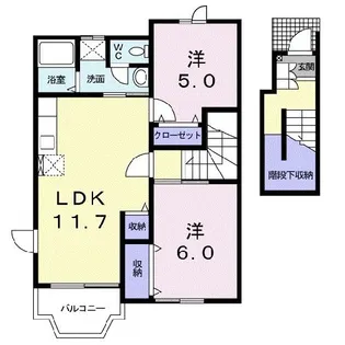 クレストールふじII【2階】の間取り