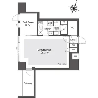 スタイリオ目黒大橋HILLSIDE【1階】の間取り