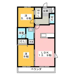 エストレーモ・ヴィヴレ【2階】の間取り