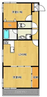 ブルーム世田谷【2階】の間取り