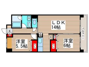 グレースコート市川妙典【4階】の間取り