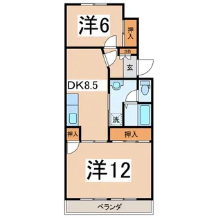 エクシブ春日居【1階】の間取り