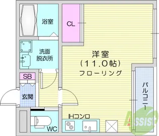 LaDouceur片平【6階】の間取り