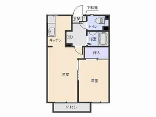 アパートメントハウス・アイリス C【1階】の間取り