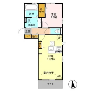 レセンテ ノワ【1階】の間取り