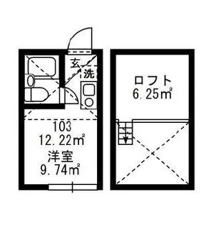 クレール上野【1階】の間取り