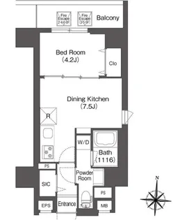 コンフォリア南千住【4階】の間取り