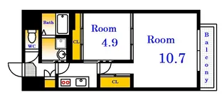 エイトバレー上天満【8階】の間取り