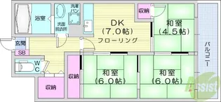 S・コーポラス幸町【5階】の間取り