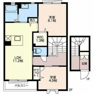 プルメリアC【2階】の間取り