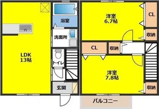 ルピナスB棟【1階】の間取り