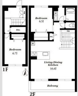 風香花京院【1階】の間取り