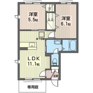 シャン・ド・フルール【1階】の間取り
