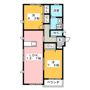コミーテ薮田 C棟【1階】の間取り