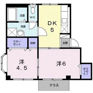 コーポラス長浜(B)【1階】の間取り