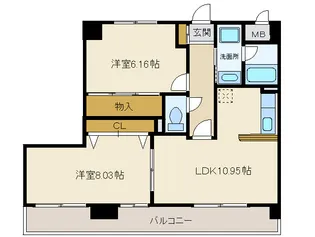 ファロス東住長町南【3階】の間取り
