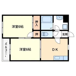 ヴィレッジ白山【1階】の間取り