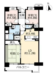 URコンフォール上倉田【4階】の間取り