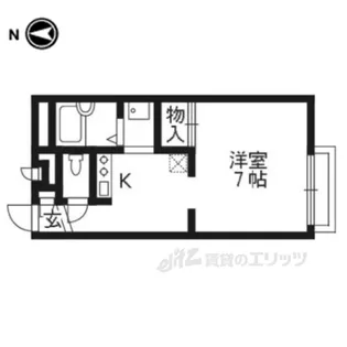 レオパレス下狛【1階】の間取り