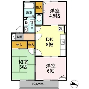 シャルム徳村【2階】の間取り
